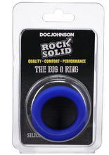 Load image into Gallery viewer, Rock Solid The Big O Silicone Cock Ring - Black/Blue
