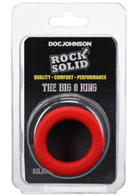 Load image into Gallery viewer, Rock Solid The Big O Silicone Cock Ring - Black/Red
