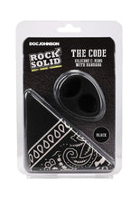 Load image into Gallery viewer, Rock Solid The Code Silicone Cock Ring with Bandana - Black
