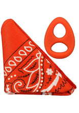 Load image into Gallery viewer, Rock Solid The Code Silicone Cock Ring with Bandana - Black/Orange
