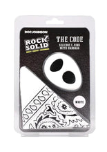 Load image into Gallery viewer, Rock Solid The Code Silicone Cock Ring with Bandana - Black/White

