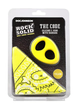Load image into Gallery viewer, Rock Solid The Code Silicone Cock Ring with Bandana - Black/Yellow
