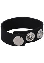 Load image into Gallery viewer, Rock Solid The Silicone 3-Snap Adjustable Cock Ring - Black
