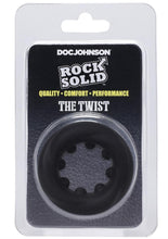 Load image into Gallery viewer, Rock Solid The Twist Silicone Cock Ring - Black
