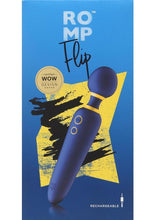Load image into Gallery viewer, Romp Flip Rechargeable Silicone Wand Massager - Blue
