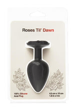 Load image into Gallery viewer, Roses Til Dawn Silicone Butt Plug - Black - Large
