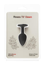 Load image into Gallery viewer, Roses Til Dawn Silicone Butt Plug - Black - Small
