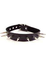 Load image into Gallery viewer, Rouge Adjustable Leather Spiked Collar - Black
