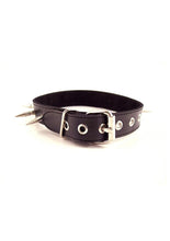 Load image into Gallery viewer, Rouge Adjustable Leather Spiked Collar - Black
