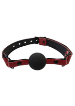 Load image into Gallery viewer, Rouge Anaconda Leather Adjustable Ball Gag - Black/Burgundy/Red
