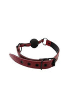 Load image into Gallery viewer, Rouge Anaconda Leather Adjustable Ball Gag - Black/Burgundy/Red

