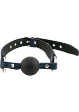 Load image into Gallery viewer, Rouge Leather Adjustable Ball Gag - Blue
