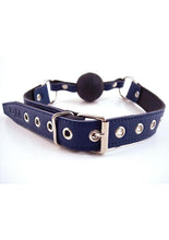 Load image into Gallery viewer, Rouge Leather Adjustable Ball Gag - Blue
