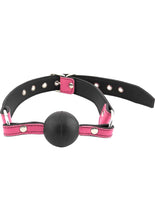 Load image into Gallery viewer, Rouge Leather Adjustable Ball Gag - Black/Pink
