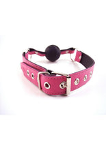 Load image into Gallery viewer, Rouge Leather Adjustable Ball Gag - Black/Pink
