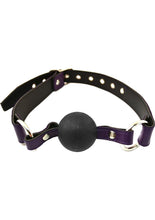 Load image into Gallery viewer, Rouge Leather Adjustable Ball Gag - Black/Purple
