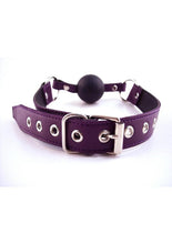 Load image into Gallery viewer, Rouge Leather Adjustable Ball Gag - Black/Purple
