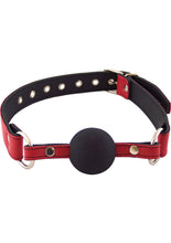 Load image into Gallery viewer, Rouge Leather Adjustable Ball Gag - Black/Red
