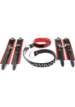 Load image into Gallery viewer, Rouge Leather Adjustable D Ring Hogtie - Black/Multicolor/Red
