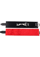 Load image into Gallery viewer, Rouge Leather Ankle Cuffs with Faux Fur Lining - Black/Red
