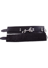 Load image into Gallery viewer, Rouge Leather Ankle Cuffs with Faux Fur Lining - Black
