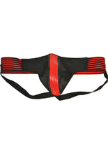 Load image into Gallery viewer, Rouge Leather Jock Strap - Black/Multicolor/Red - Small
