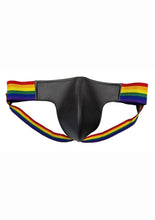 Load image into Gallery viewer, Rouge Leather Jock with Pride Stripes - Multicolor - Medium
