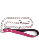 Load image into Gallery viewer, Rouge Leather Lead Chain - Metal/Pink
