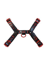 Load image into Gallery viewer, Rouge Leather Over The Head Harness Black with Red Accessories - Black/Red - XLarge
