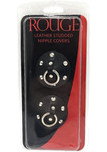 Load image into Gallery viewer, Rouge Leather Studded Nipple Covers - Black
