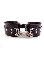 Load image into Gallery viewer, Rouge Leather Wrist Cuffs with Faux Fur Lining - Black
