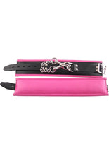 Load image into Gallery viewer, Rouge Padded Leather Adjustable Ankle Cuffs - Black/Pink
