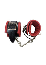 Load image into Gallery viewer, Rouge Padded Leather Adjustable Ankle Cuffs - Black/Multicolor/Red
