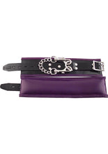 Load image into Gallery viewer, Rouge Padded Leather Adjustable Wrist Cuffs - Black/Purple
