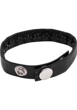 Load image into Gallery viewer, Rouge Pin Prick Leather Cock Strap Adjustable Snap Cock Ring - Black
