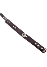 Load image into Gallery viewer, Rouge Plain Leather Adjustable Collar 1 Ring - Black
