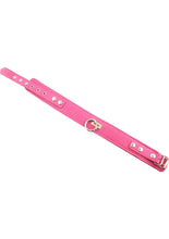 Load image into Gallery viewer, Rouge Plain Leather Adjustable Collar 1 Ring - Pink
