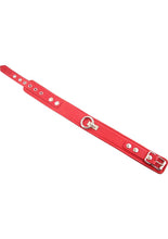 Load image into Gallery viewer, Rouge Plain Leather Adjustable Collar 1 Ring - Red
