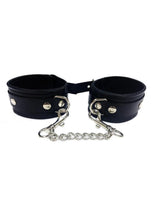 Load image into Gallery viewer, Rouge Plain Leather Adjustable Wrist Cuffs - Black
