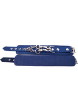 Load image into Gallery viewer, Rouge Plain Leather Adjustable Wrist Cuffs - Blue
