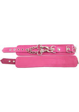 Load image into Gallery viewer, Rouge Plain Leather Adjustable Wrist Cuffs - Pink
