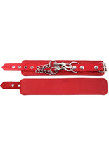 Load image into Gallery viewer, Rouge Plain Leather Adjustable Wrist Cuffs - Red
