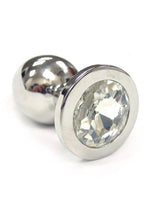 Load image into Gallery viewer, Rouge Smooth Stainless Steel Anal Plug - Clear Jewel - Large
