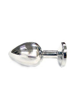 Load image into Gallery viewer, Rouge Smooth Stainless Steel Anal Plug - Clear Jewel - Large
