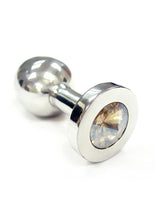 Load image into Gallery viewer, Rouge Smooth Stainless Steel Anal Plug - Clear Jewel - Large/Medium
