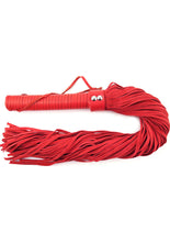 Load image into Gallery viewer, Rouge Suede Flogger with Leather Handle - Red
