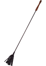 Load image into Gallery viewer, Rouge Wooden Handle Leather Riding Crop - Black
