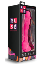 Load image into Gallery viewer, Ruse Hypnotize Silicone Dildo with Balls - Hot Pink/Pink - 7.5in
