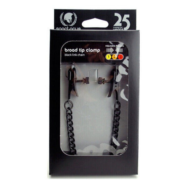 Broad Tip Clamp with Black Link Chain