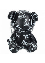 Load image into Gallery viewer, S-Line Bear Bag Pleather Writing - Black
